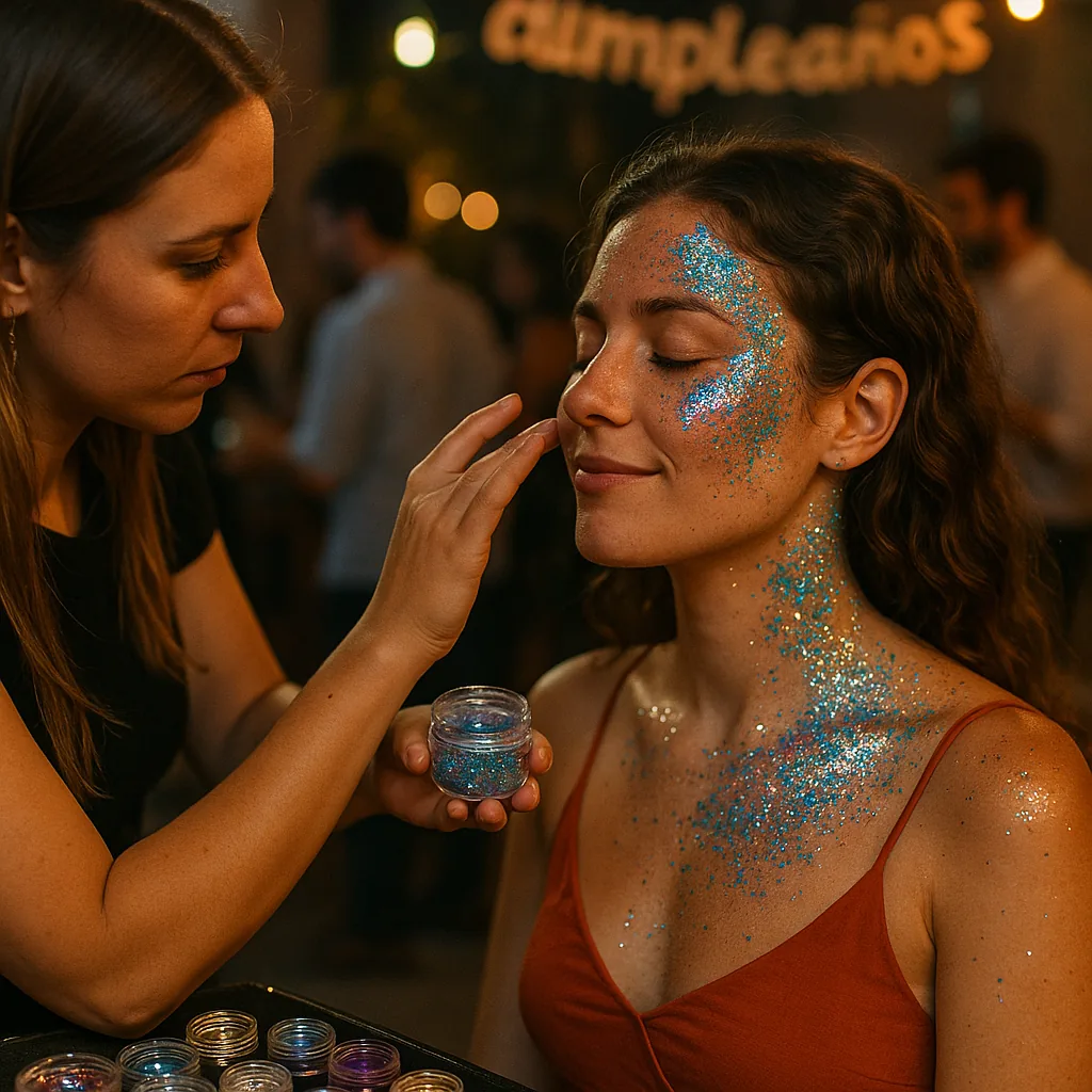 Pintacaras / Glitter Bar/ Tattoos para cumpleaños — Artistealo